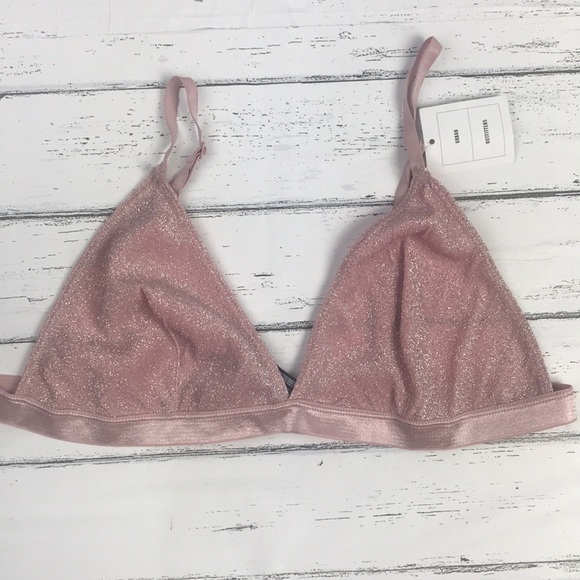 NWT  Urban Outfitters sparkly bralette. Color pink. size XL - Picture 1 of 9